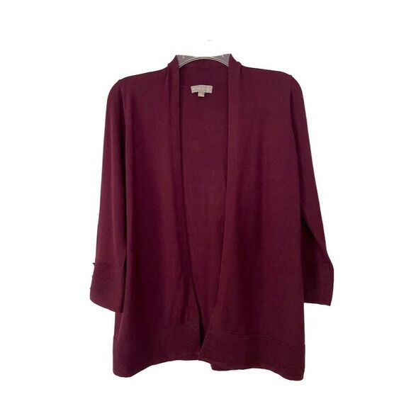 Evolution Open Front Cardigan Sweater Burgundy Available in Size XS and S​ - Picture 1 of 10